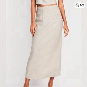 Old Navy Cream Linen Maxi Skirt